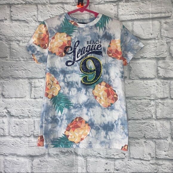 Rebel by Primark graphic and pineapple print tie dye top girls size 7/8 - Picture 1 of 5